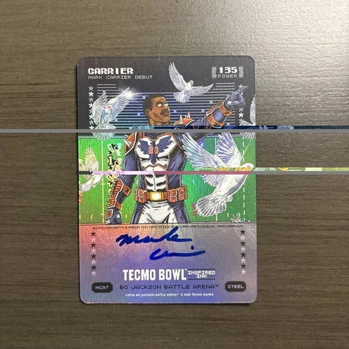 2026 Bo Jackson Battle Arena Tecmo Bowl Mark Carrier Steel Auto Autograph #MCA7