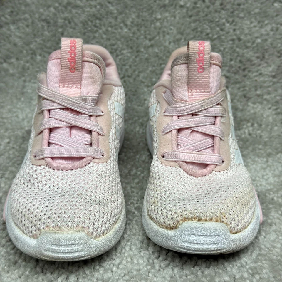Adidas Racer TR 2.0 Toddler Sneakers 7K Pink White Baby Shoes - Image 4 of 4