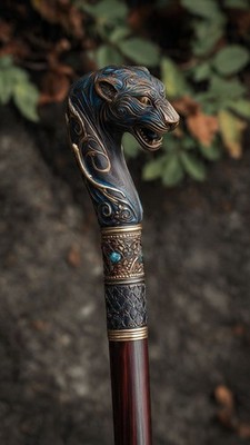 Wooden walking stick hand carved african tiger  handmade wooden walking cane