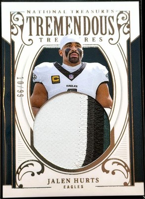2025 Panini National Treasures Jalen Hurts Tremendous Treasures 10/99 Eagles
