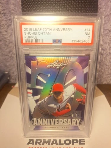 2018 Leaf 70th Anniversary Shohei Ohtani RC #L70-14 Purple /25 PSA 7