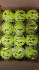 New 1 Dozen Dudley NFHS Thunder Heat Leather Wt 12 Yellow Fast Pitch Softball