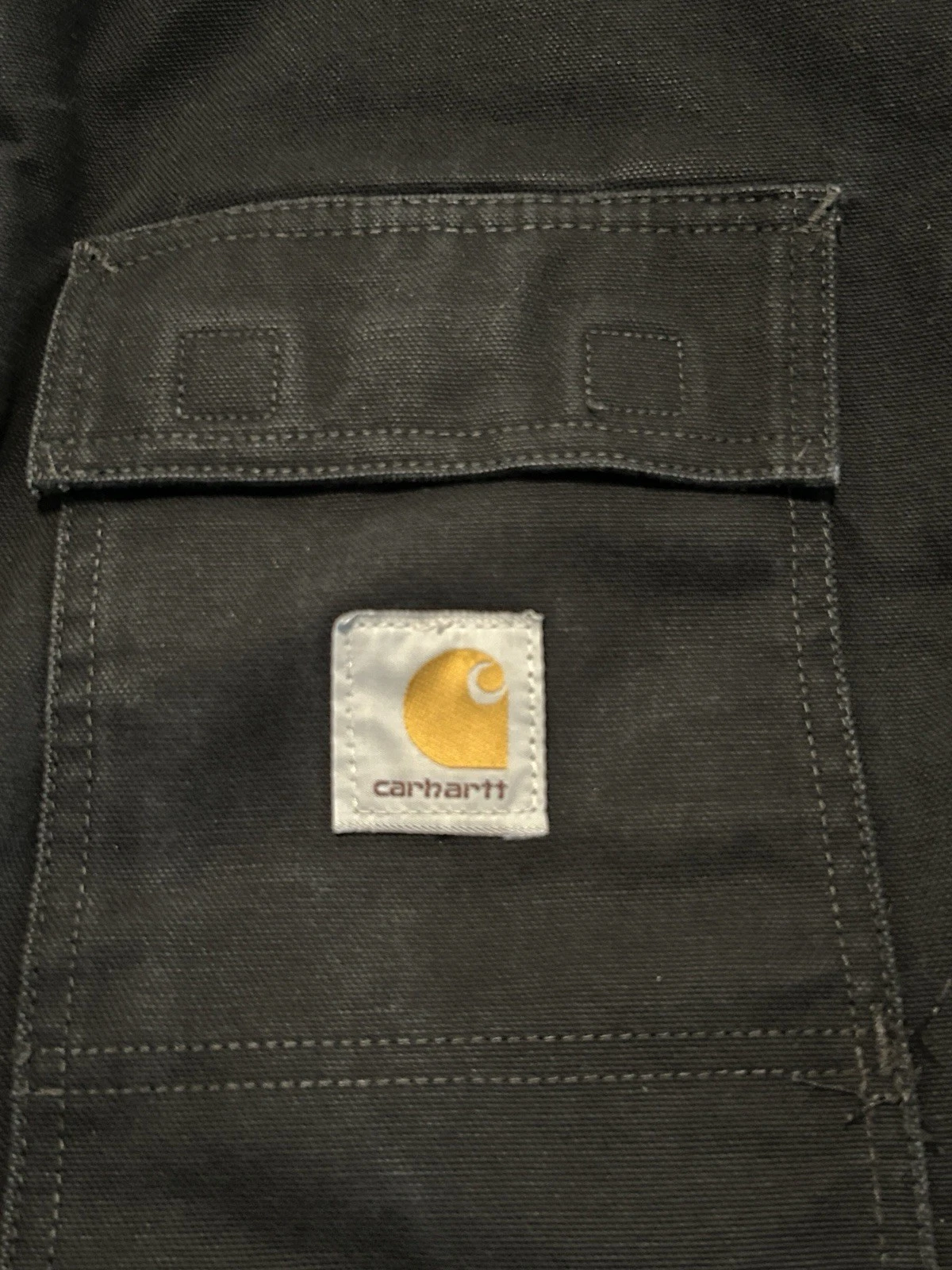 Carhartt Jacket Mens 54 Tall Black C03 Traditional Coat Duck Canvas Distressed image 6