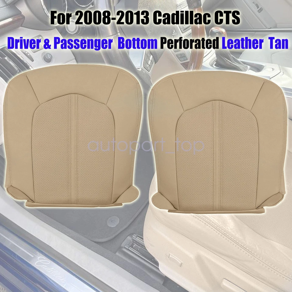 2008 2009 2010 2011 2012 For Cadillac CTS Front Bottom Seat Cover Tan Leather - Image 3 of 4