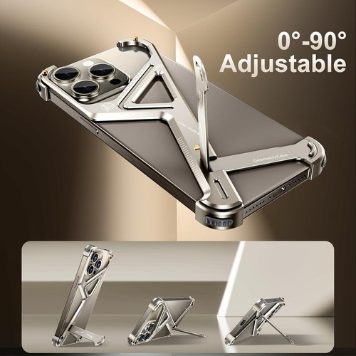 Phone Case For iPhone 15 Pro Max 14 Minimalist Metal Frameless Shockproof Cover - Photo 10 sur 28