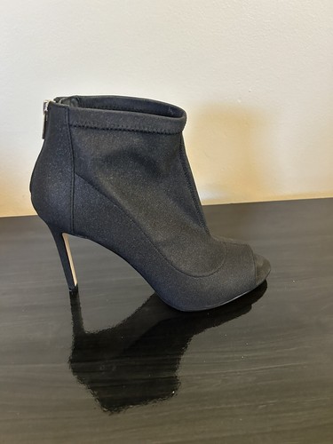 JEWEL BADGLEY MISCHKA Black Open Toe Ankle Boot Size 10 pre-owned good condition - Picture 3 of 4