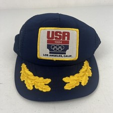 Vintage 1984  84 LA Los Angeles Olympics Summer Trucker Hat Snapback Mens USA
