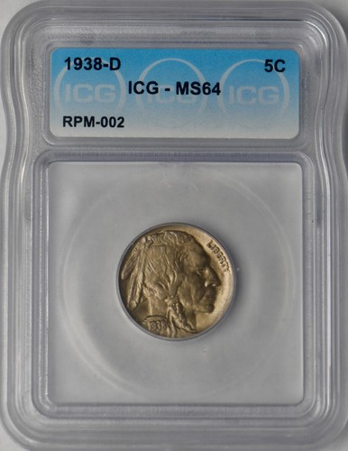 1938-D Buffalo Nickel - RPM-002 - ICG MS64 - ✪COINGIANTS✪ - Picture 1 of 2