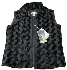 Telluride Clothing Company Women’s Black Shimmer  Open Vest w/o Lining Sz. 8 NEW