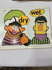 RARE Vintage Playskool 1973 Sesame Street Ernie  Bert Wooden Puzzle Free