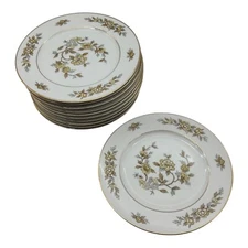 Style House Japan Indore Yellow Floral Salad Plates 7 1/2" Set 0f 11
