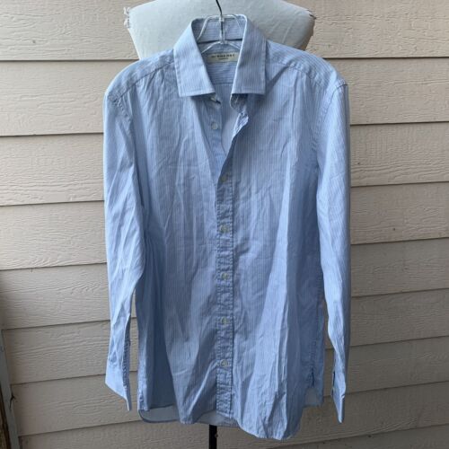 Burberry London Shirt Long Sleeve Casual Button Down Dress Stripe Men 15 1/2-39