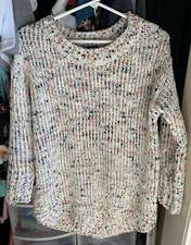 Moon & Madison Cream Fuzzy Knit Sweater