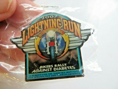 2007 LIGHTNING RUN,BIKERS RALLEY AGAINST DIABETTIES,8TH ANNUAL BIKERS LAPEL PIN