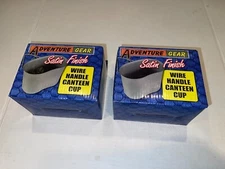 MIL SPEC PLUS ADVENTURE GEAR 2 QTY Stainless Steel Canteen Cup Cups NEW IN BOX 