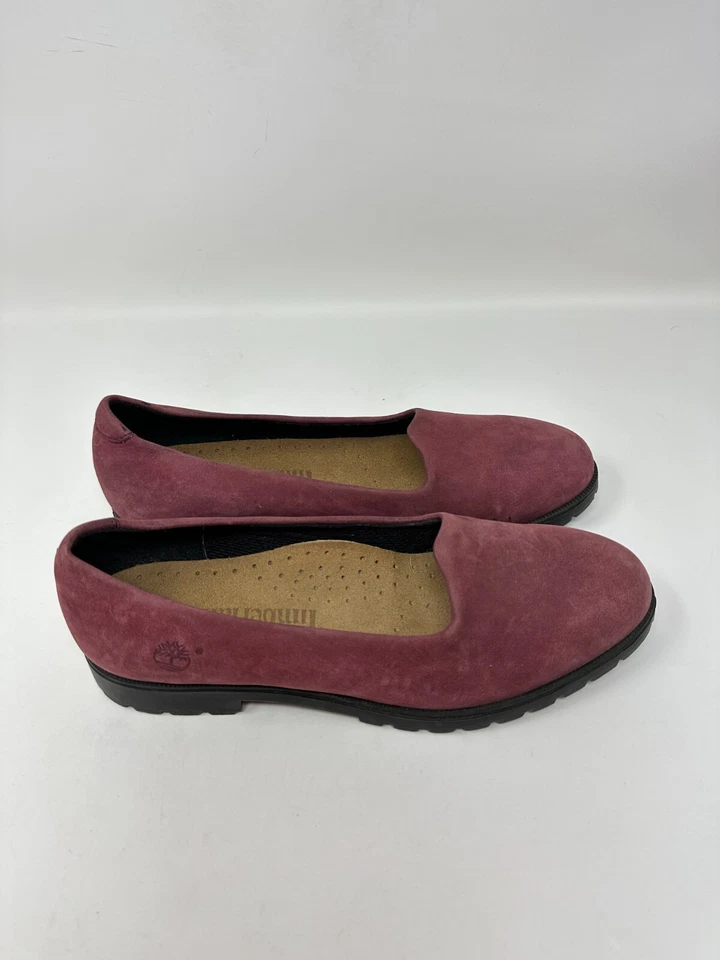 Mocasín Timberland de gamuza sin cordones para mujer 9M suela impermeable rosa Foto 3 de 4