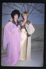 Donna Mills & Morgan Fairchild glamour pose Original 35mm Transparency 1985