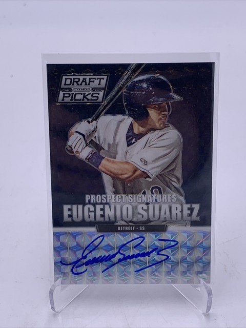 Eugenio Suarez 2013 Prizm Draft Picks Prospect Signatures Auto Black Prizm 1/1