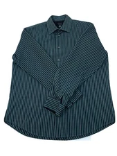 Van Heusen Mens Dress Shirt Button Up Long Sleeve Striped Size Medium - A