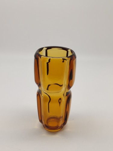 Kleine Vase Art Deco Bernsteinfarbe H 18 cm