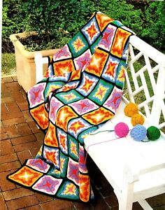 VIBRANT Firecracker Afghan /Crochet Pattern