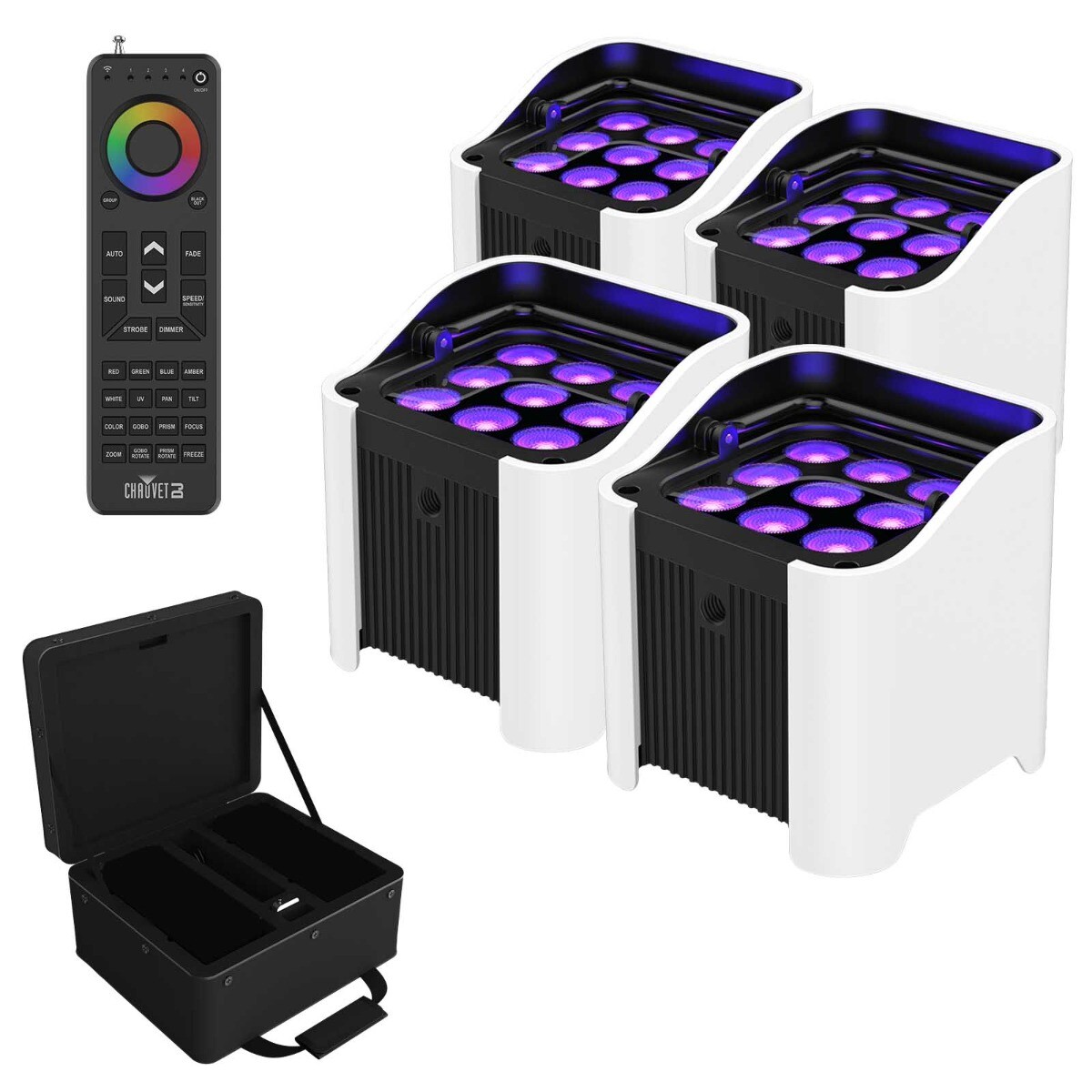 Chauvet DJ Freedom Par H9 IP X4 Up Light Kit 4 Pack с белыми рукавами и пультом XL