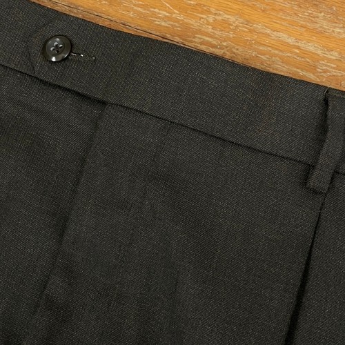 Vintage Mens Double Pleated Pants Size 34x32 1990s Taupe Gray Dress Trousers - Picture 3 of 5