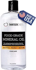 Thirteen Chefs Mineral Oil - 8 Oz Food Grade Conditioner for Wood Cutting Board,