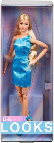 Beautiful Barbie Signature Looks 23 Doll Ash Brown Hair Metallic Blue