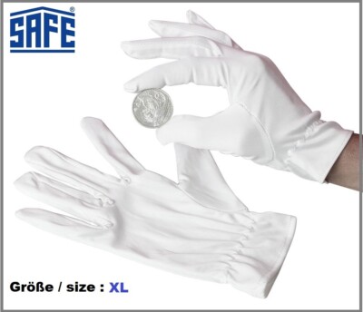 Pair Safe 1810 Coin Gloves Cotton Gloves White Size XL