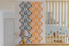 Modern Flowers, Retro 60s 70s Geometric Stripes Mid-Century Modern