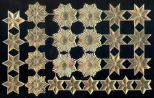 Scrap Die cut German Dresden Gold Foil Paper Stars Victorian Crafts