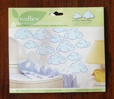 WALLIES SWIRLY CLOUDS  - 25 Prepasted Decals/Wall Stickers