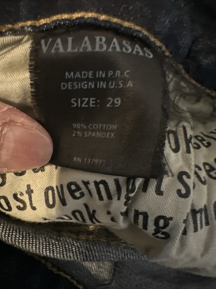 Valabasas Jeans Mens 29 X 30 Blue Skinny Distressed Button Fly | eBay