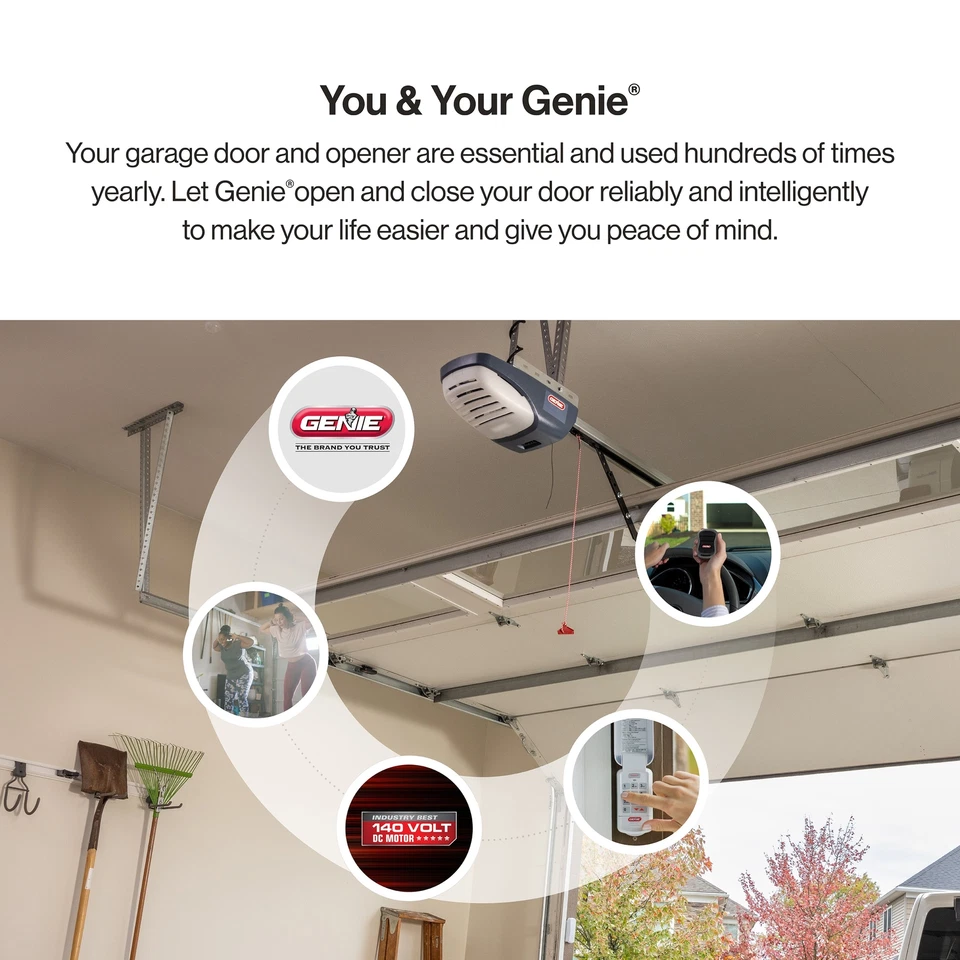 Genie ChainMax® 1000 Garage Door Opener Durable Chain Drive ¾ HPc Model 3022-TKH - Image 2 of 4