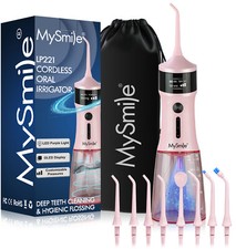 MySmile LP221 Cordless Oral Irrigator Portable Water Flosser with UVC Light