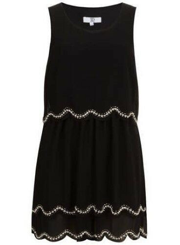 True Decadence Scallop Sequin Dress Black Size UK 12 rrp £60 DH8 AD 12 - Picture 3 of 5