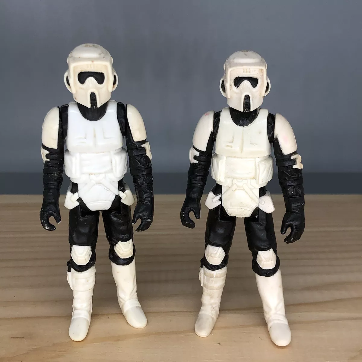 2 1983 Vintage Star Wars Biker Scout Action Figures Hong Kong