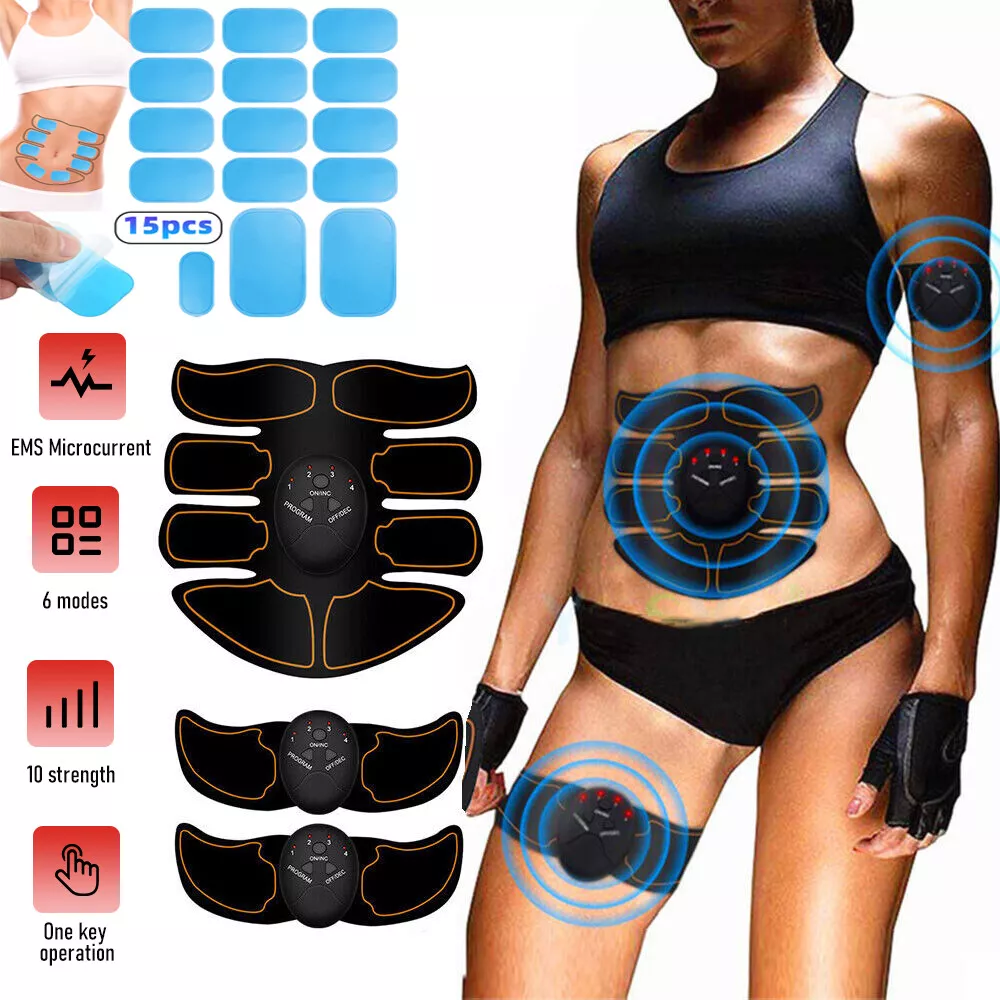 TENS Unit EMS Pads ABS Muscle Stimulator Abdominal Exercisers with 3  Machine