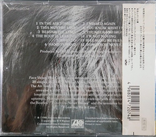 Phil Collins - Face Value/1981 the Debut Solo Studio Album Japan CD, OBI, rare! - Picture 2 of 4
