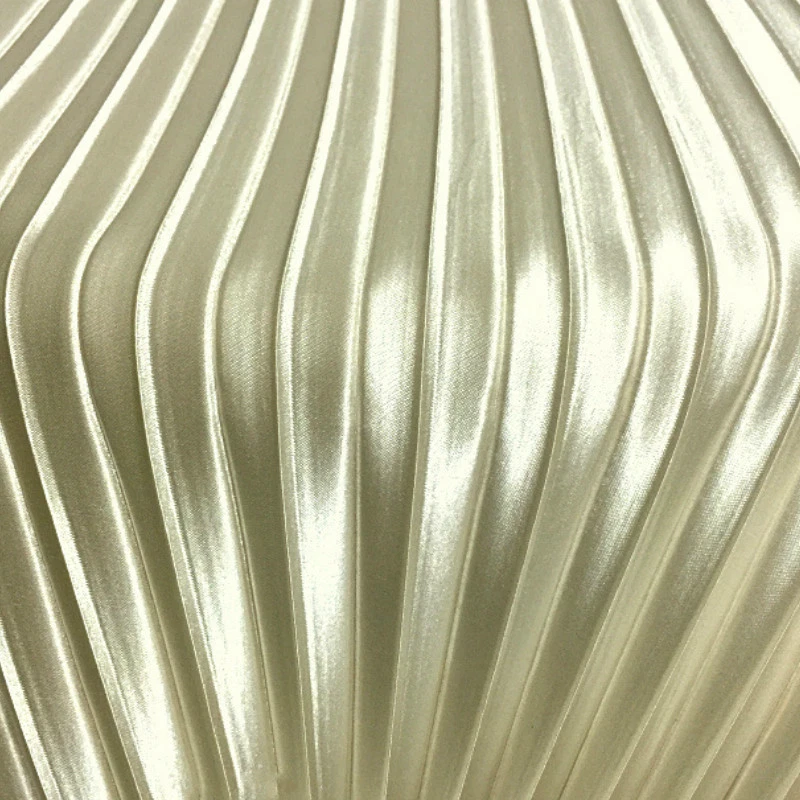 DIY Metallisch Kunstseide Satin Plissiert Stoff Stretch Tuch Rock Material Craft - Bild 1 von 4