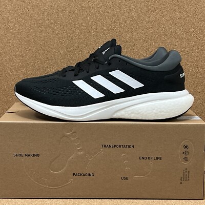 Adidas Supernova 2.0 Men's Size 12 Running Shoes Black White Grey Athletic Shoes