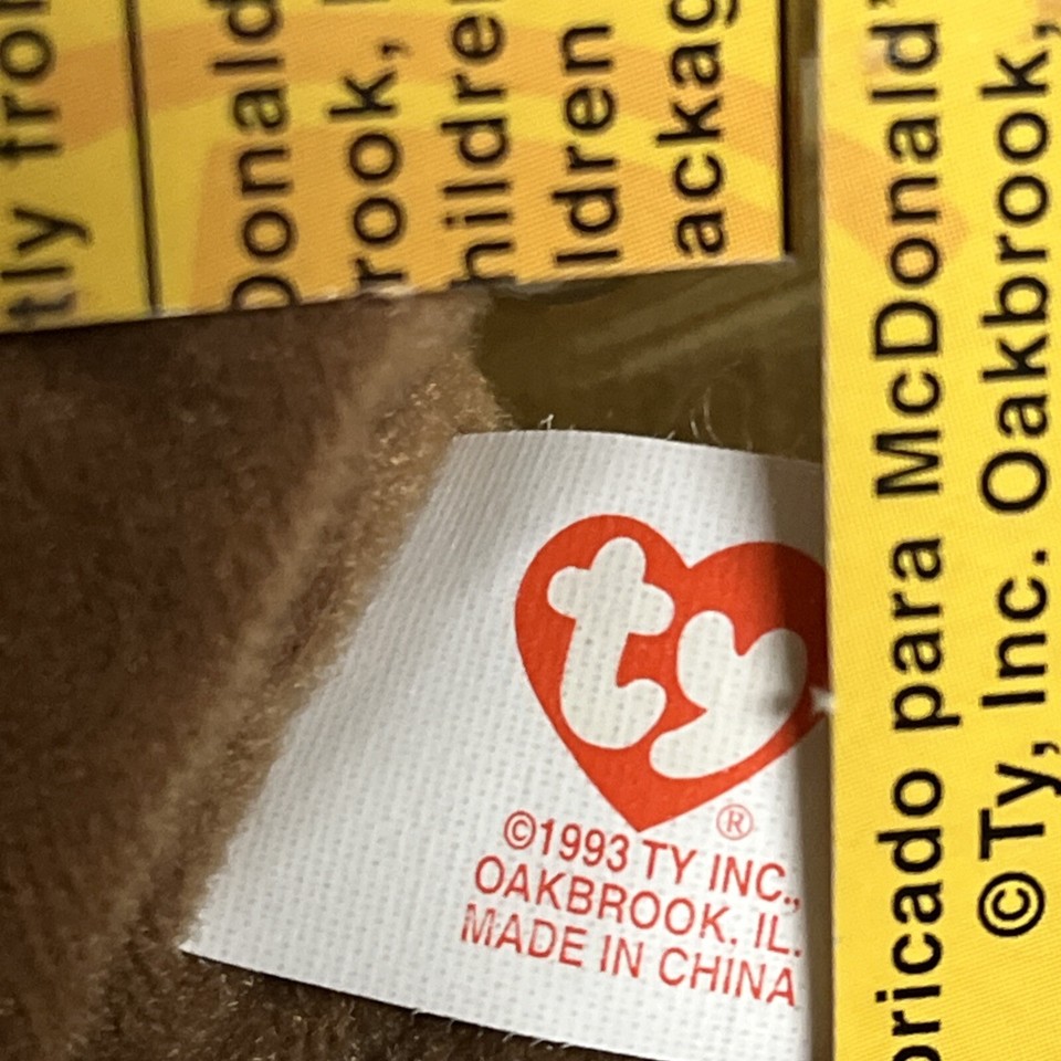 Britannia The Bear-1999 McDonalds Ty Beanie Baby with Rare Errors 1993 ...
