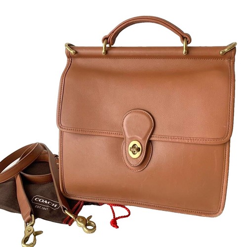 バッグ Coach Willis Turn Lock Leather 2WAY 1206 COACH Willis 2Way Turn Lock Leather Shoulder Bag Brown Vintage