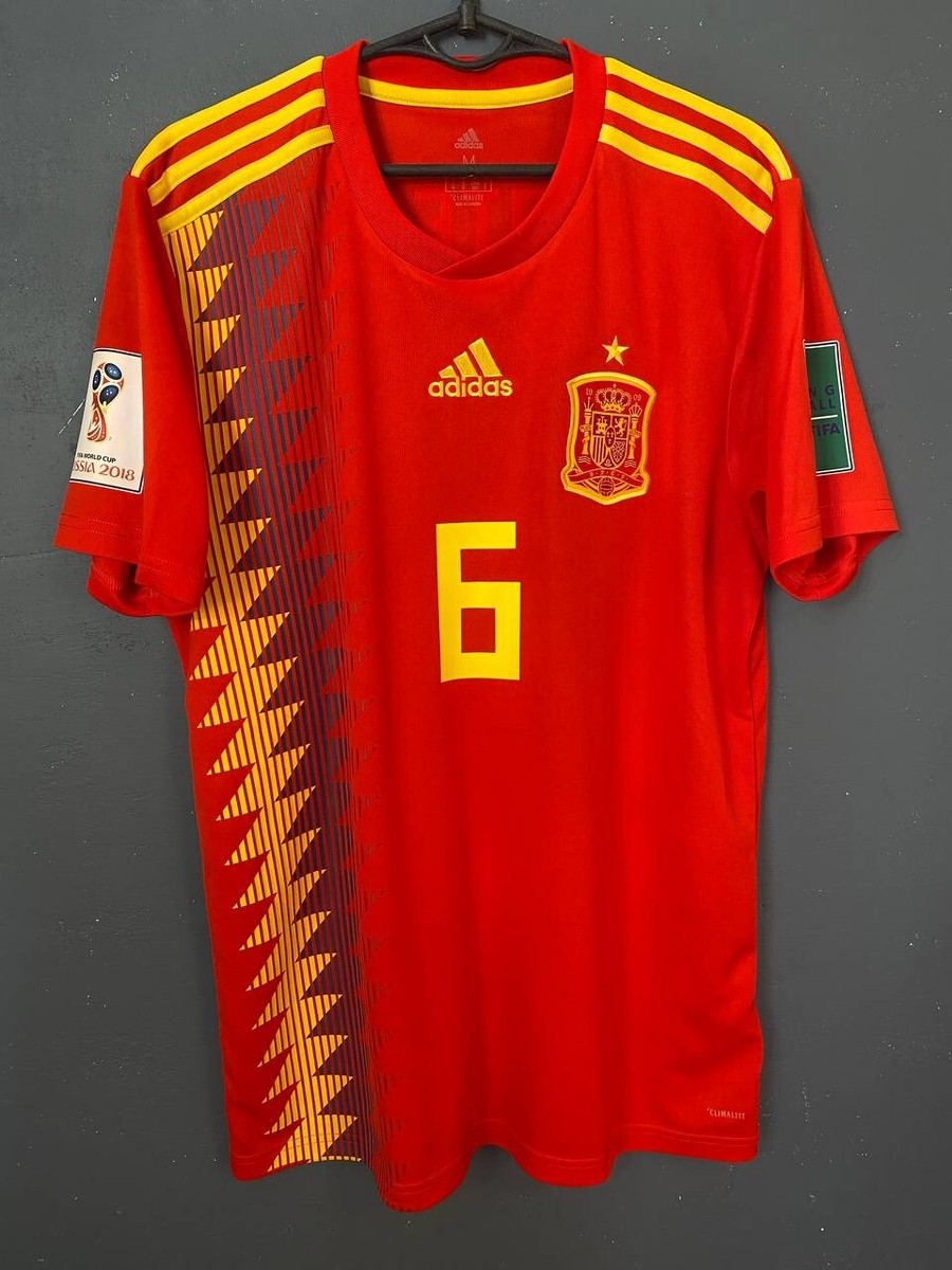 未使用 adidas 2018年 スペイン代表 INIESTA ユニフォーム L RARE Adidas Spain Home Soccer Football Jersey World Cup 2018