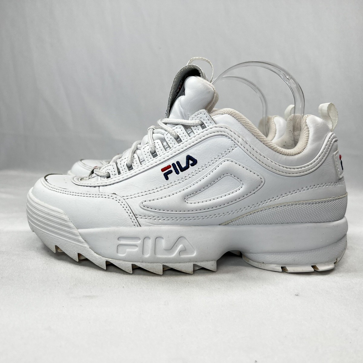 Fila Disruptor II Premium 5FM00002 125 Women s White Leather Sneakers Size 9