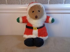 VINTAGE TRI RUSS INTL HK LTD HOLIDAY SANTA BEAR 5  BEAN BOTTOM PLUSH CB3712 