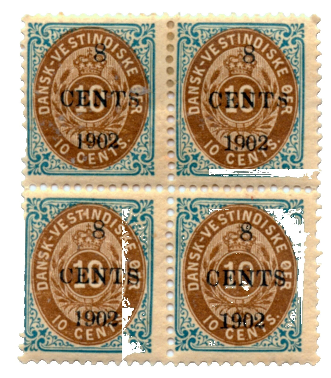 Mint Hinged Danish & Faroese Stamp Blocks