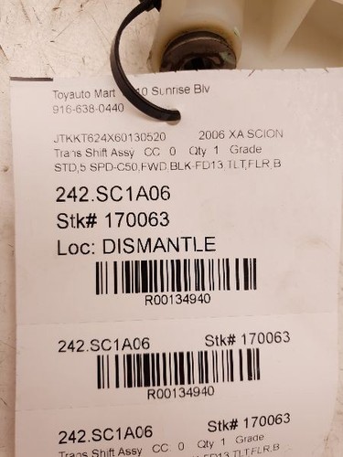 2006 SCION XA 5 SPEED FWD MANUAL TRANSMISSION SHIFTER ASSEMBLY - Picture 9 of 12