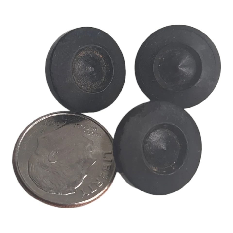 Lot 3 Buttons Vintage Black Molded Metal Shank 15 mm Diameter Shank - Image 2 of 4